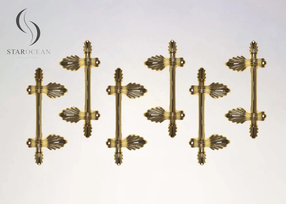 ABS Reinforced Plastic Coffin Handles Antique Golden Adult Coffin Handles P9004-A view 3
