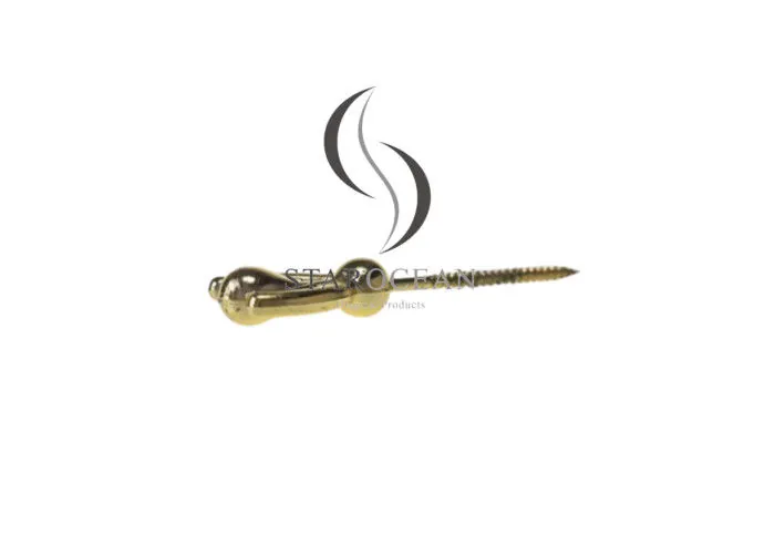 Gold Smooth Finish Coffin Ornament Screw Funeral Hardware, Small Size PS05 view 2