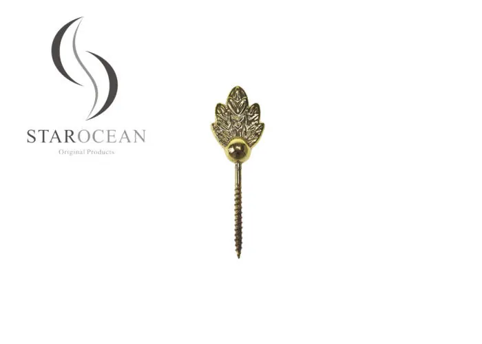 Floral Pattern Coffin Decorative Screws 45mm or 55mm Metal Section Length PS07 view 2