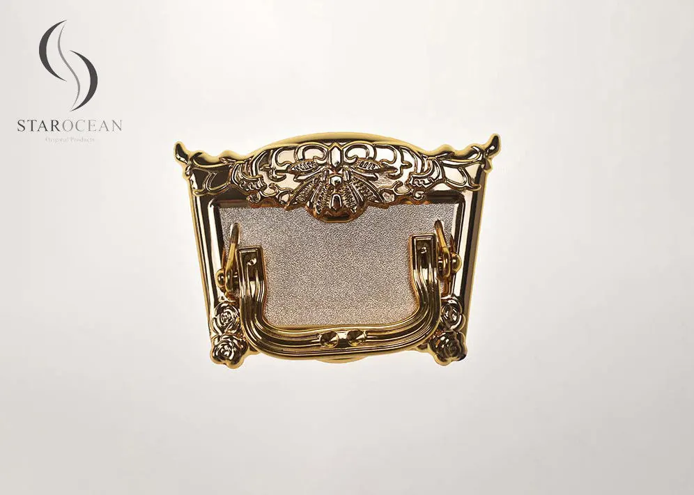 Luxury Design Gold Plating Plastic Coffin Handles Gold Plating 100kg Lift Weight P9802 view 1