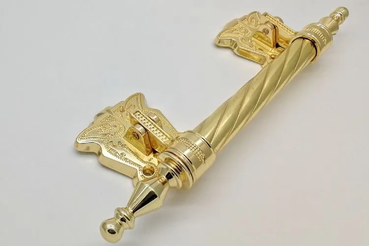 Zamak Metal Coffin Handle Zinc Alloy Material European Style in Gold Plating ZH005 view 2