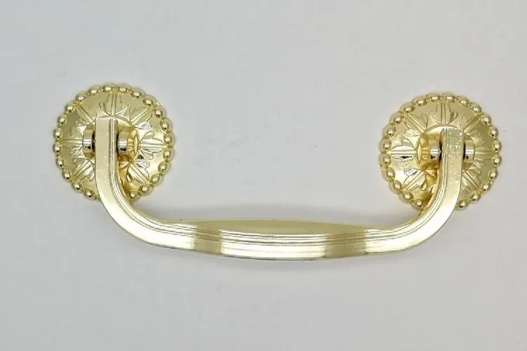 Highly Polished European Style Gold Plated Metal Coffin Handles Exquisite ZH009A view 1