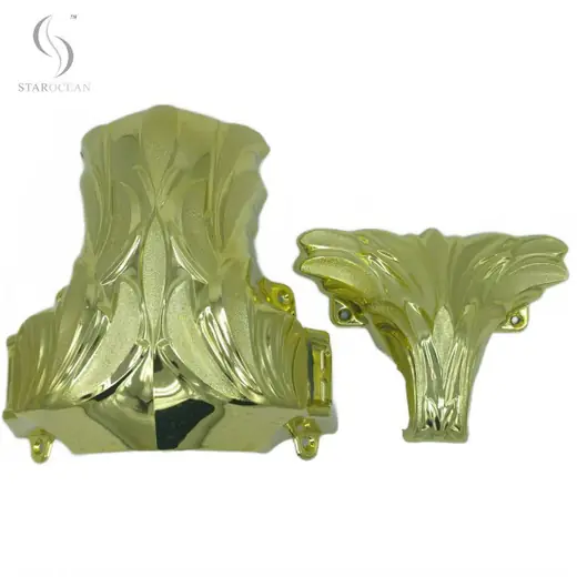 Light Gold PP Plastic Coffin Corner1# with Steel Bar Coffin Accessories