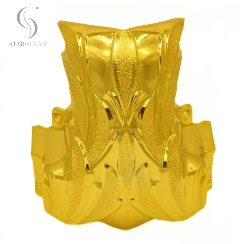 Dark Gold Plastic Coffin Corners 1# DG for Funeral Interment Ornamentation Flower Design view 2