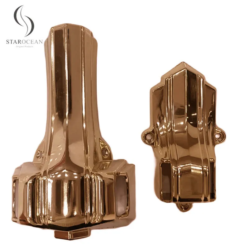 PP Plastic Material Copper Coffin Corner Set Wholesale with Metal Tube 10# B view 1