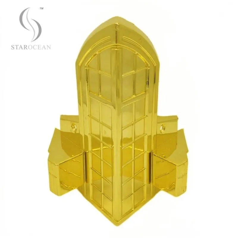 Gold PP Recycled Material Cross-Shaped Coffin Corners, Coffin Accessories 15#G view 2