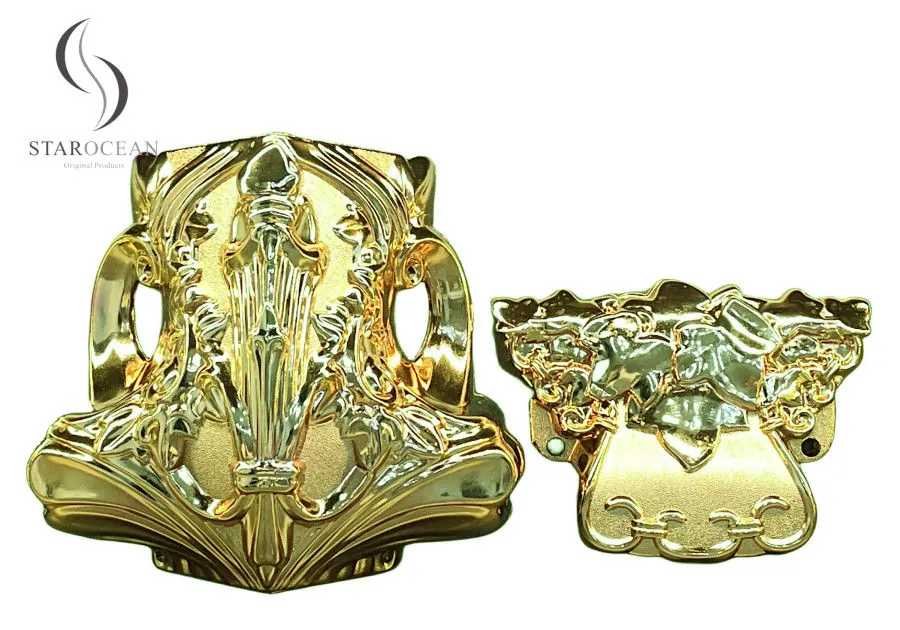 Light Gold Compact Design Coffin Corners, High Quality Coffin Accessories Set 17# LG view 1