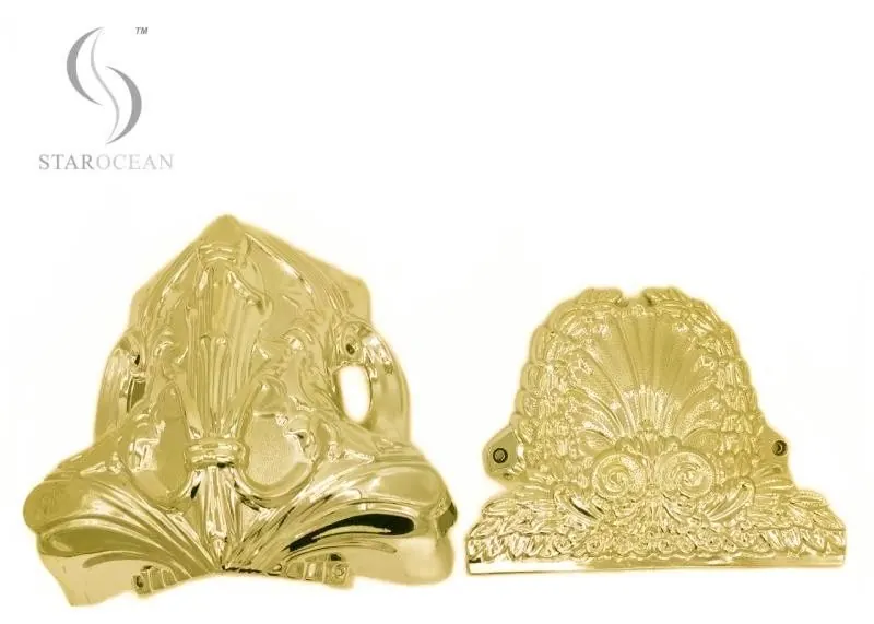 ABS Plastic Coffin Corner Light Gold Plating American Style Casket Fittings 18# LG view 1