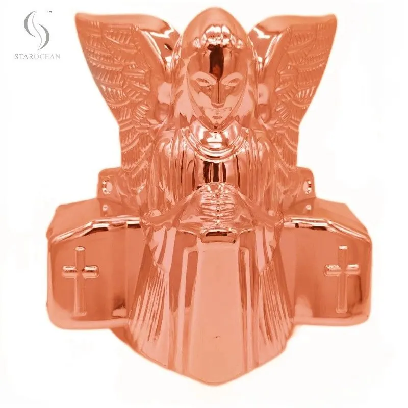 Custom Bronze Electroplated Plastic Material Coffin Parts Funeral Ornamentation 19#B view 2