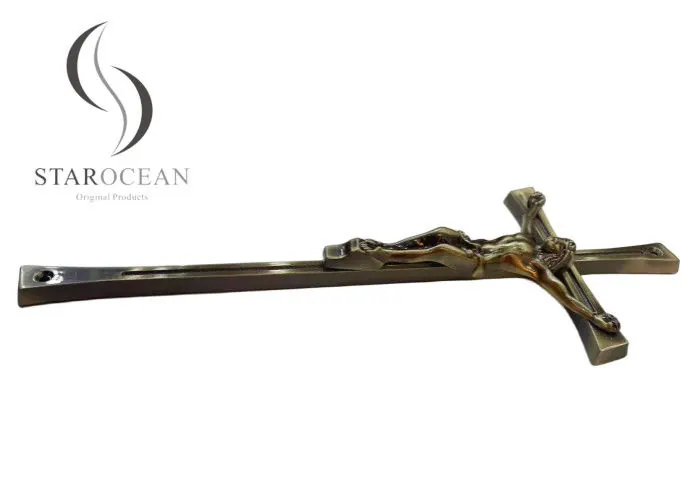 Customizable Antique Brass Metal Funeral Cross 39*15cm SGS Certified ZJ-01 view 2