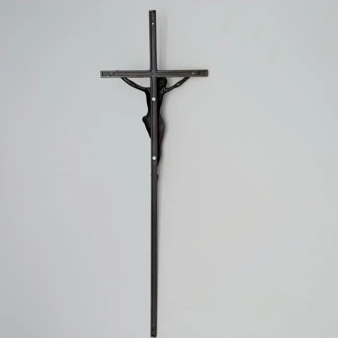 Catholic Decoration Zamak Material Copper Cross Funeral Hardware 56.7*15.8 Cm ZD045 view 3