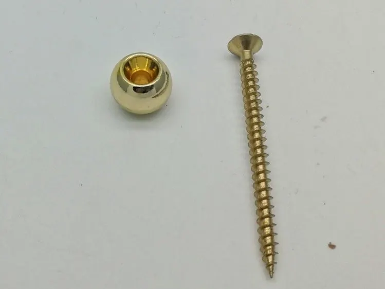 Gold Plated Spherical Zamak Material Coffin Screw Accessories Durable ZS10 view 3