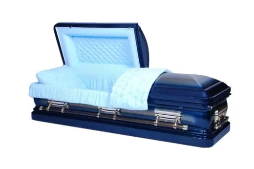 18 Gauge Thickness Light Gold Brushed Sapphire Blue Metal Coffin Urn Shape MC10