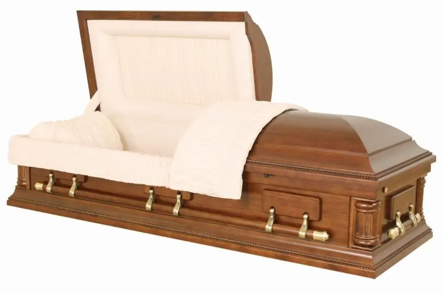 High Gloss Wooden Caskets American Design High Durability SGS Certificated view 1