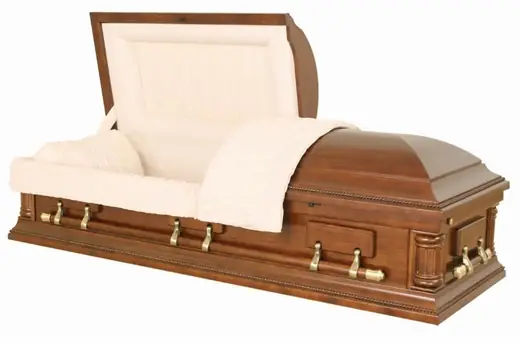 High Gloss Wooden Caskets American Design High Durability SGS Certificated