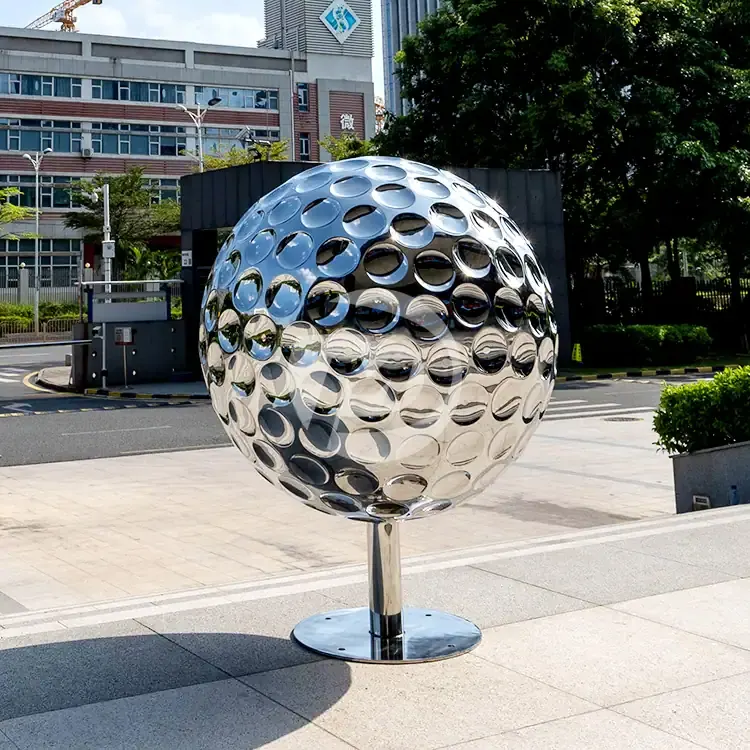 Edelstahl-Golfball-Skulptur 36 Zoll