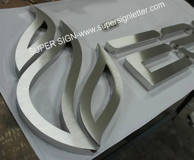 316 Brushed Stainless Steel Letters 08