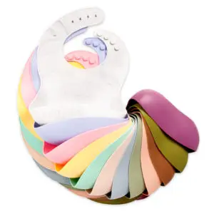 12 Colors Adjuctable Waterproof Silicone Baby bibs