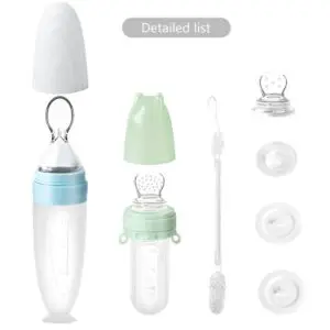 2 In 1 Baby Self Feeding Dispensing Spoon Fruit Pacifier Feeder Set
