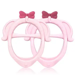 2 Pack Elephant Shape Silicone Baby Teether Toy