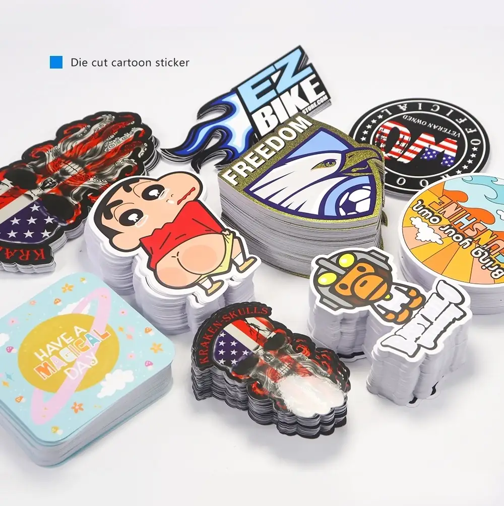 Die cut printed sticker labels produced by Tigeriver