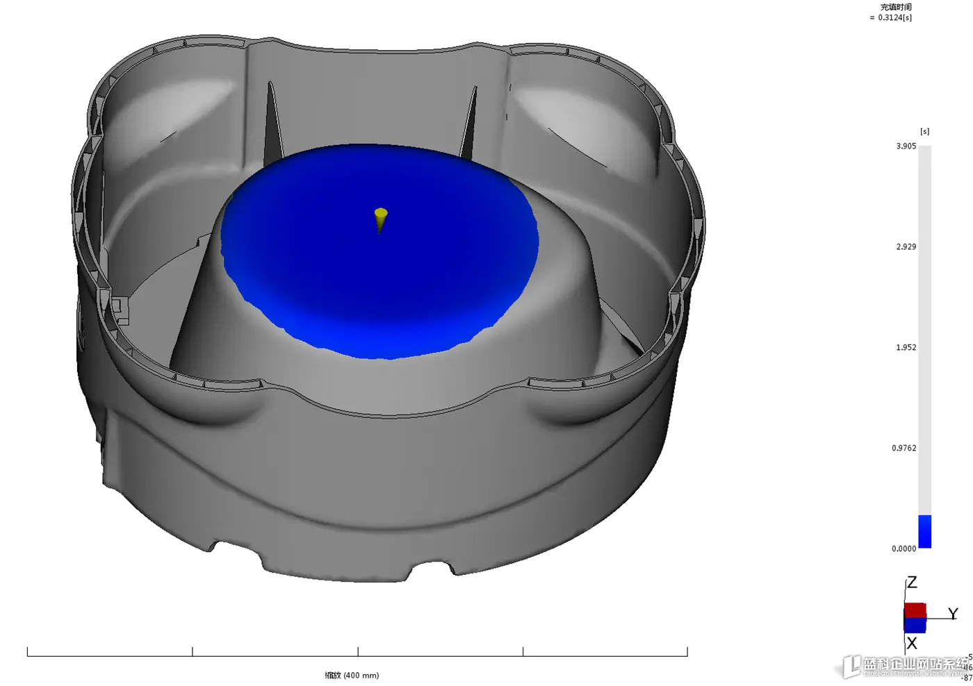 TJ-Teck の Moldflow ページに掲載された充填時間系の解析図