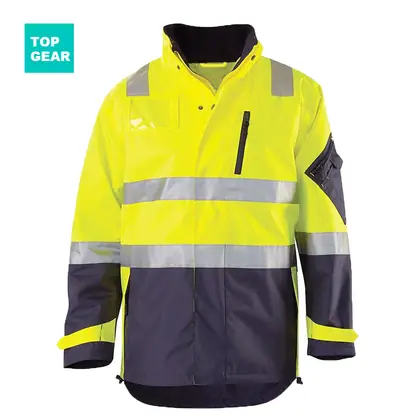 Wasserdichte Warnschutzjacke aus 300D-Oxford mit Kapuze, Großhandel