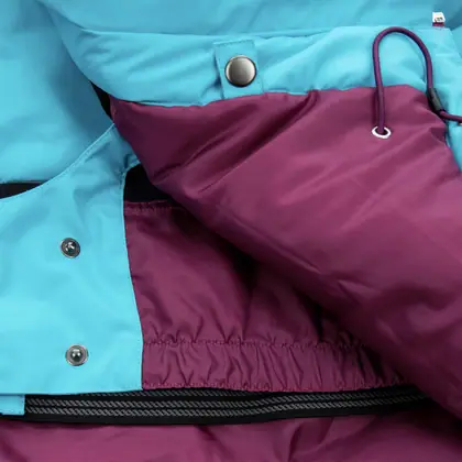 Women's blue ski jacket with detachable hood view 6