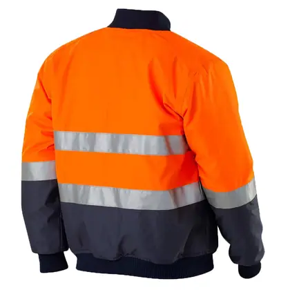 wholesale hi-viz 300D oxford bomber jacket without hood view 3