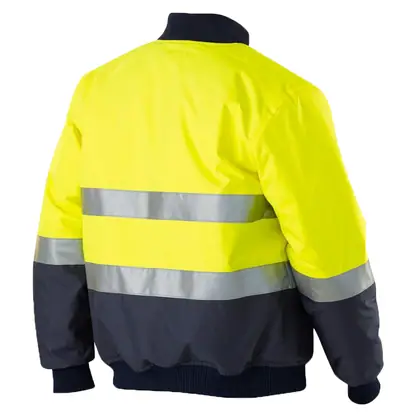 wholesale hi-viz 300D oxford bomber jacket without hood view 3