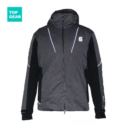 Jaqueta de esqui refletiva masculina com capuz integrado