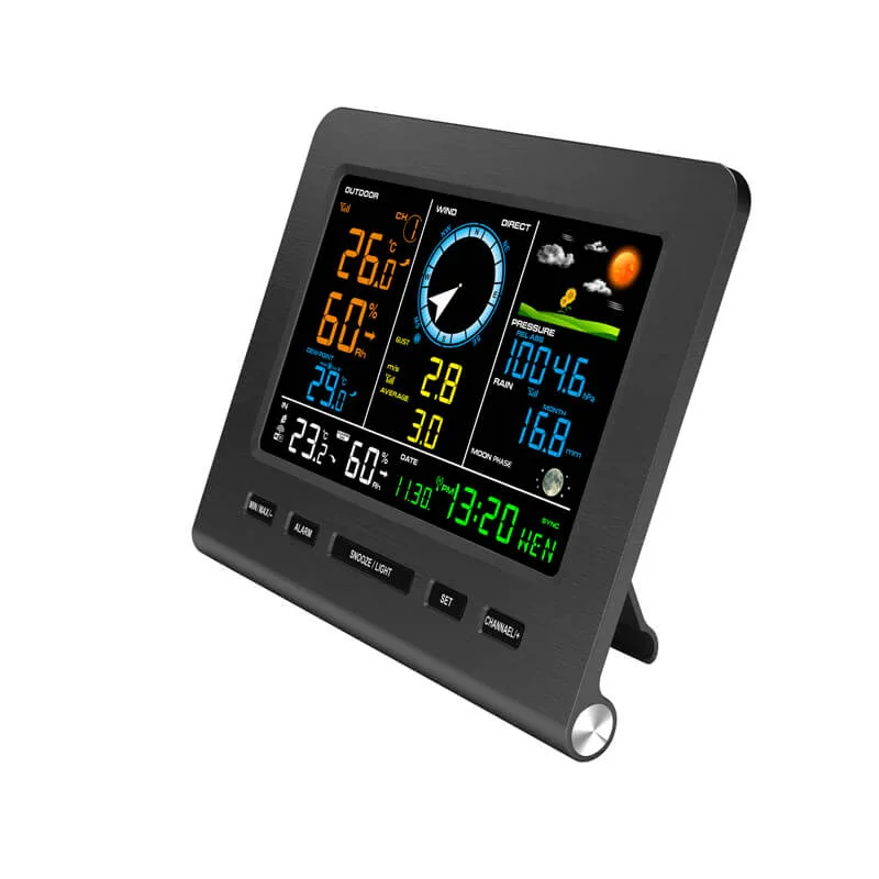 FT0366 weather station mounted on a wall with sensor on a mast