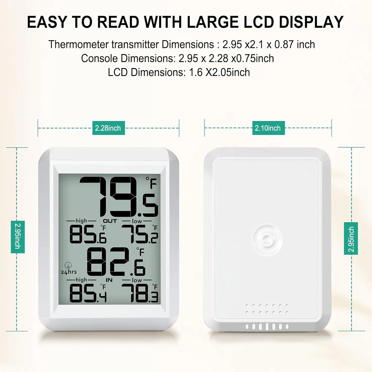 FT0420 system showing indoor and outdoor temperature readings on the console