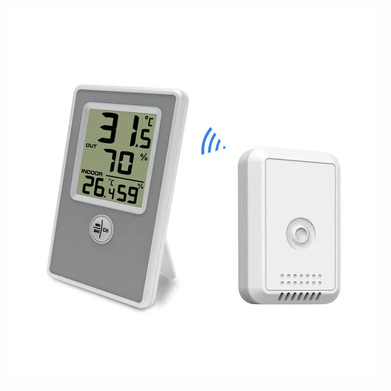 FT0413 wireless thermo-hygrometer system with indoor console and outdoor sensor