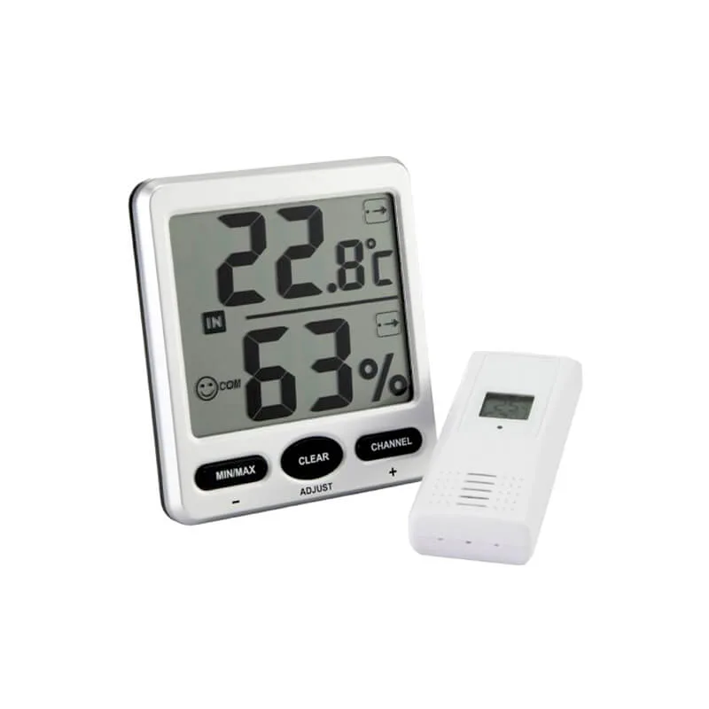 FT007 wireless thermo-hygrometer console and remote sensor with LCD display and AAA batteries