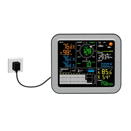 FT0345 weather station connected to a PC via USB with real-time data display