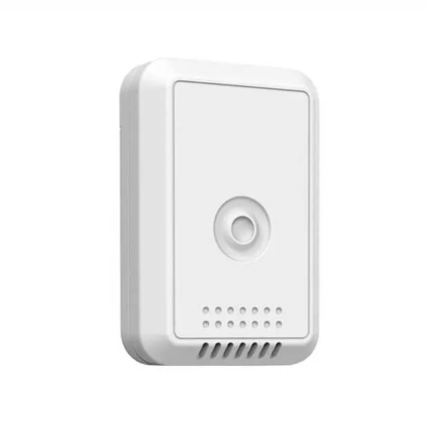 FT0418 thermometer sensor mounted inside a refrigerator with green backlight visible