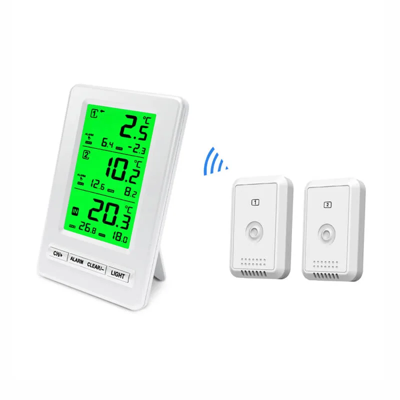 FT0418 wireless thermometer system with indoor console and remote sensor