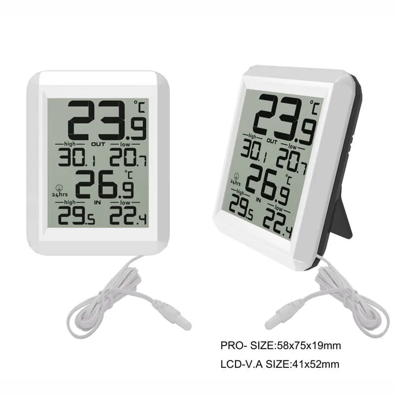 FT0422 probe thermometer with probe inserted into a container