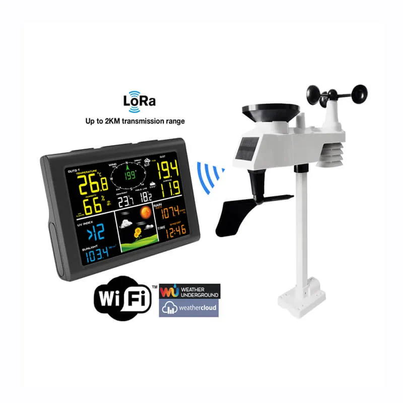 FT0832 LORA WiFi Weather Station with outdoor sensor and console