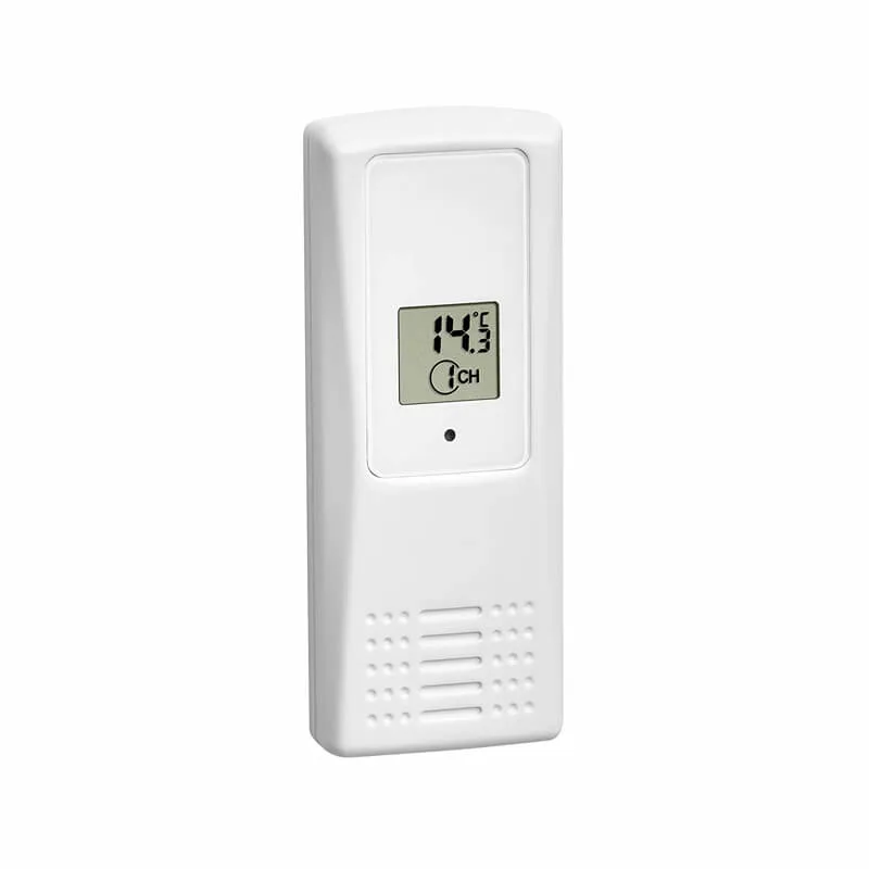 FT007T outdoor thermometer sensor with solar panel and two AAA battery compartments