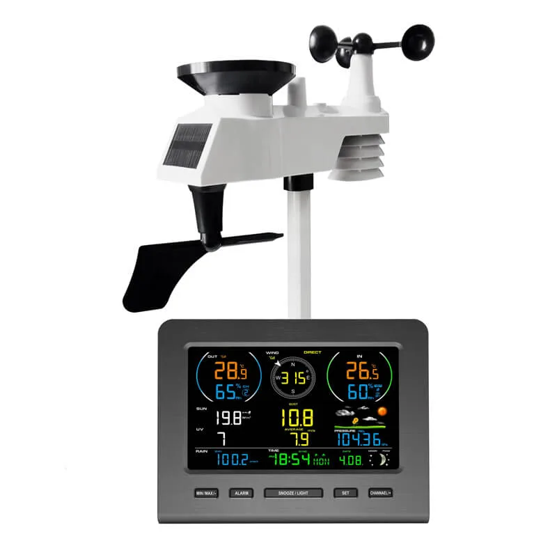 FT0365 WiFi weather station with integrated outdoor sensor and solar panel