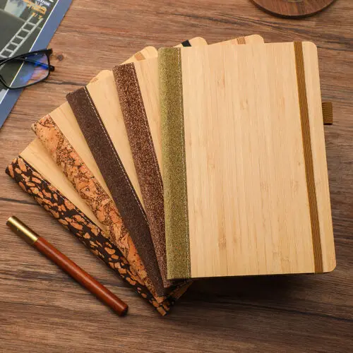 Bamboo Cork Notebook With Band Closure