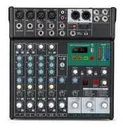 Mini audio DJ mixer Sound Board Console System,5 Channel 48V Phantom Power with Bluetooth