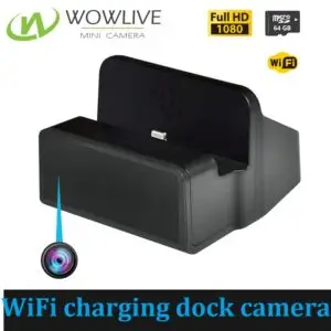 1080P Functional Wireless WiFi Charging Dock Hidden Camera WF-1080CDC