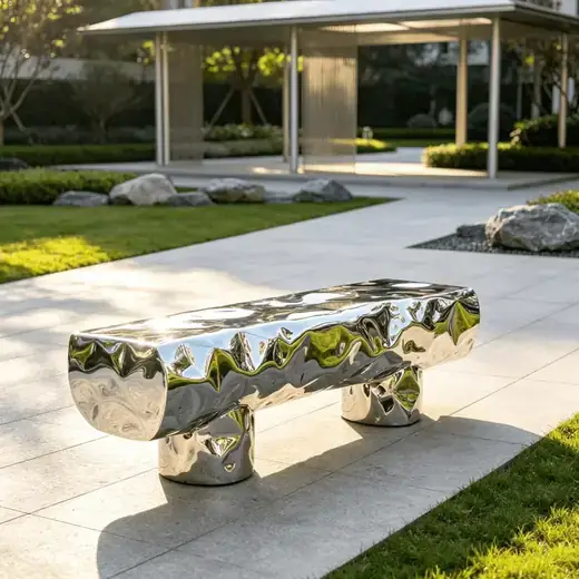 Stainless Steel Mirror Creative Leisure Seat Design A produced by Xinhengda Sculpture in S