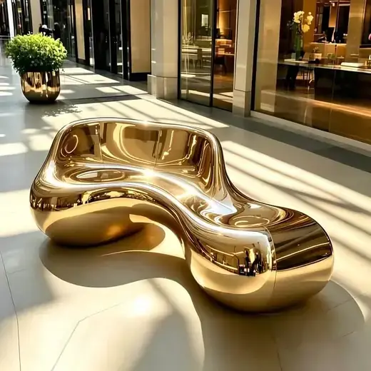 Stainless Steel Mirror Creative Leisure Seat Design B produced by Xinhengda Sculpture in S