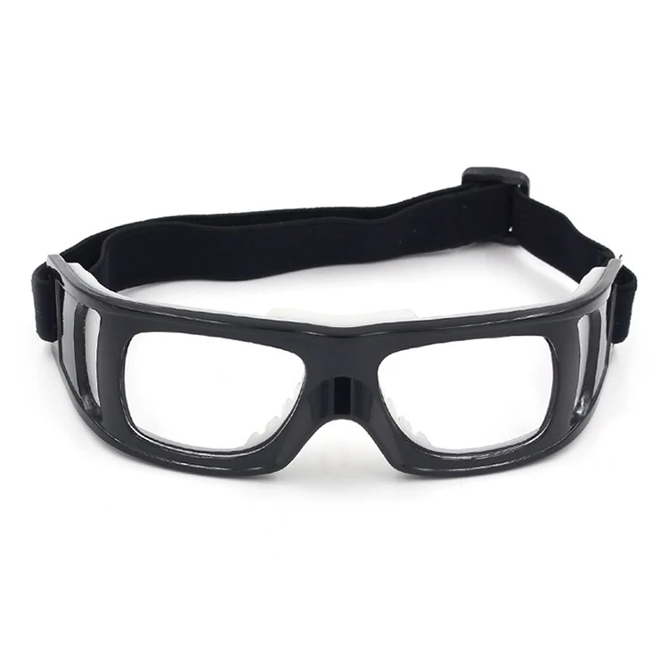 BK-L006 basketball goggles with clear polycarbonate lens and black polycarbonate frame
