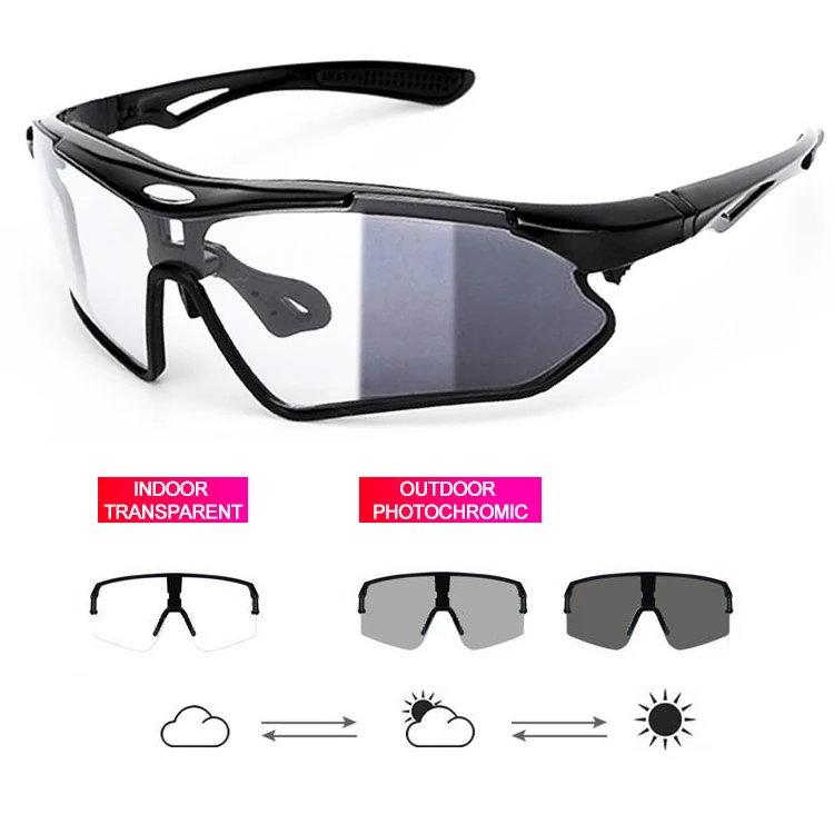 CL-J037P cycling glasses shown with interchangeable lenses and detachable temple arms