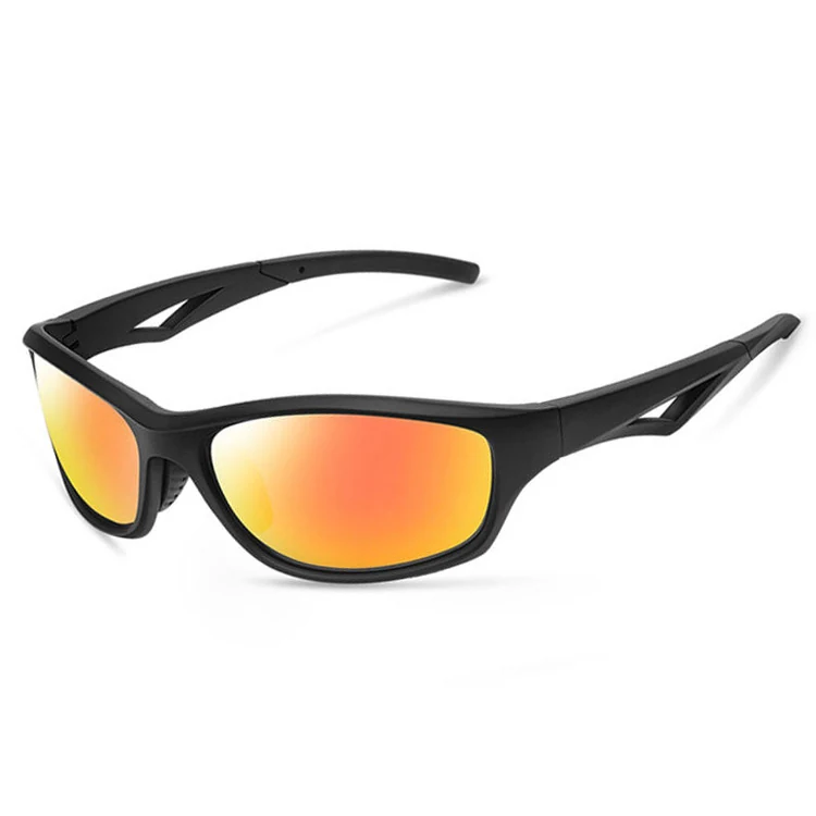 CL-J126 glasses worn on a face with the polarized lens reflecting sunlight